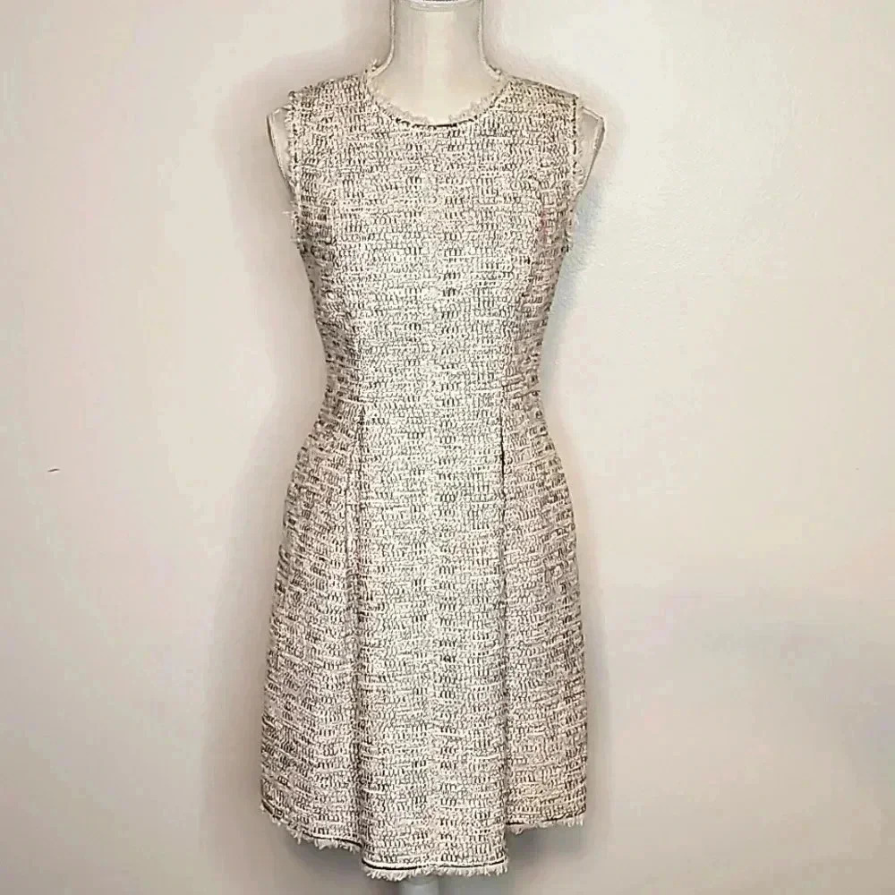 Rebecca Taylor Rainbow Pleated Tweed Mini Dress size 2 Sleeveless - Picture 2 of 16